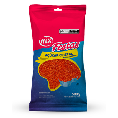 ACUCAR COLORIDO MIX VERMELHO 500G