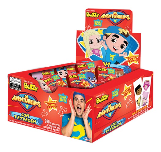 CHICLE BUZZY LUCAS NETO FRUTA C/90