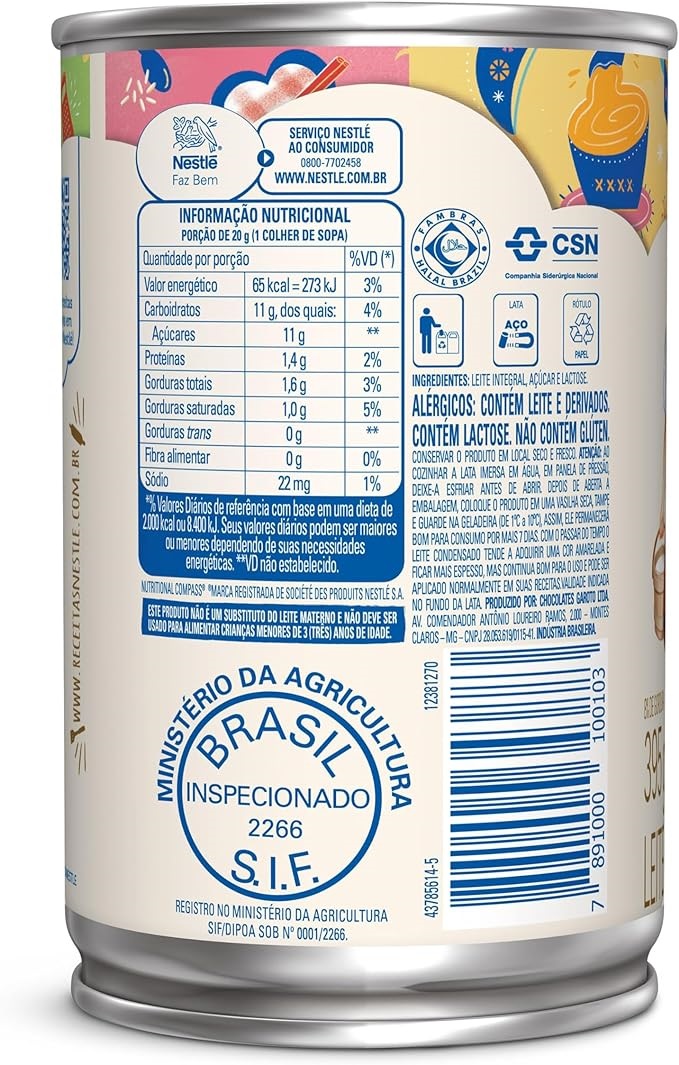 LEITE CONDENSADO MOCA INTEGRAL LATA 395G | Pipocão